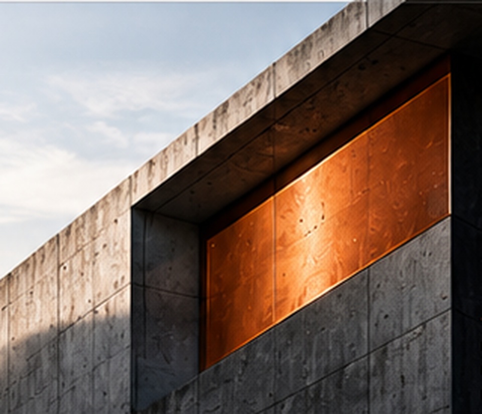 Concrete and copper industrial architecture